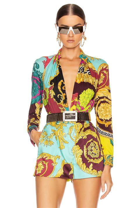 versace lover bodysuit|versace print bodysuit.